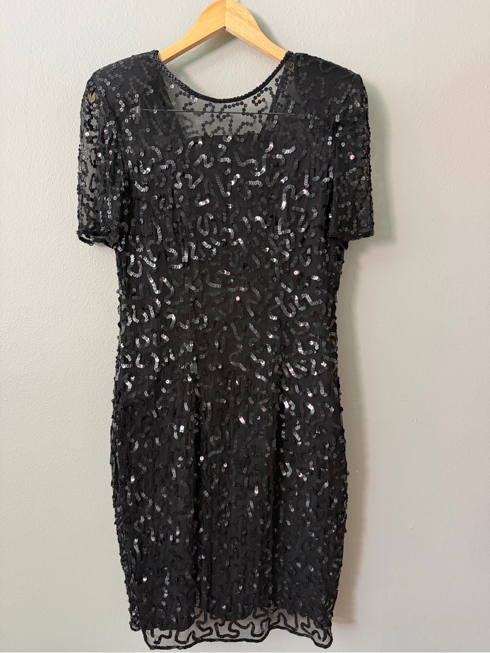 Vintage Leslie Fay Black Silk Cocktail Dress Size 8